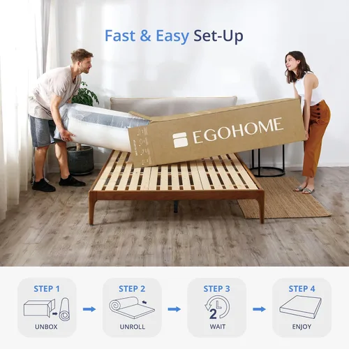 Vista 8 de EGOHOME Colchón individual de 12 pulgadas en una caja, espuma viscoelástica de gel de cobre para un sueño fresco, sin fibra de vidrio, alivio