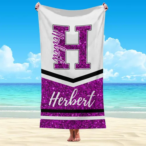 Vista 32 de Artsadd Toalla de playa personalizada para adultos, manta de playa personalizada de baloncesto con nombre inicial como regalo de fiesta para viajes