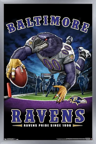Vista 11 de Trends International NFL Baltimore Ravens - Póster de pared de End Zone 17, 14.725 x 22.375 pulgadas, versión enmarcada de madera de granero