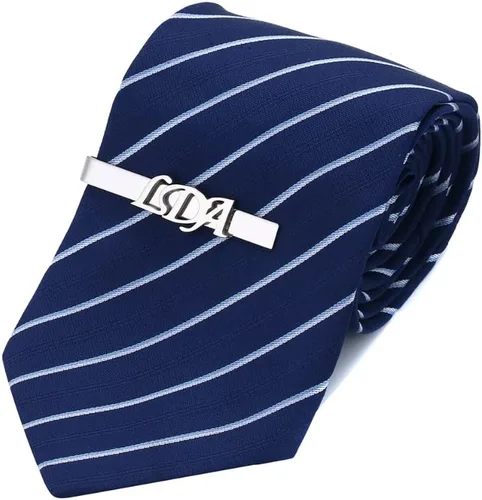Vista 4 de Clip de corbata personalizado con nombre personalizado para hombre, joyería de boda, regalos para novio, padre, iniciales personalizadas, barra