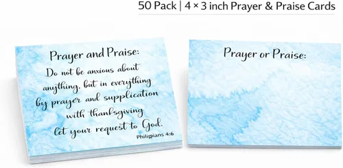 Vista 2 de Red Door Inspirations Tarjetas de solicitud de oración y alabanza de 3 x 4 pulgadas, paquete de 50 unidades, fabricadas en los Estados Unidos