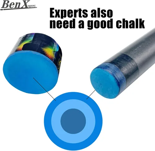 Vista 5 de Pool Cue Chalk - Professional Billiard Chalk Blue Nano Technology Long Lasting 10+ Shots Enhanced Spin & Control Wax, Dry & Neutral Options
