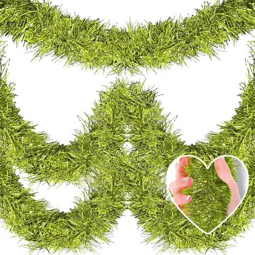 Vista 12 de Guirnalda de oropel metálico de 25 pies con diseño de torsión - Fondo de pared para carrozas de desfile, víspera de Navidad, Año Nuevo, fiestas