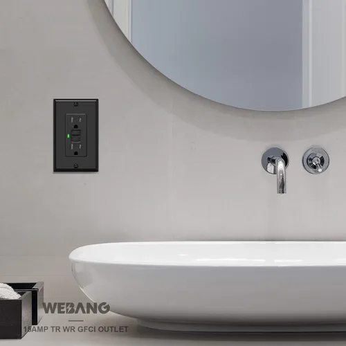 Vista 7 de WEBANG - Tomacorrientes GFCI de autocomprobación, resistentes a manipulaciones y a la intemperie, receptáculo GFCI con indicador LED, placas