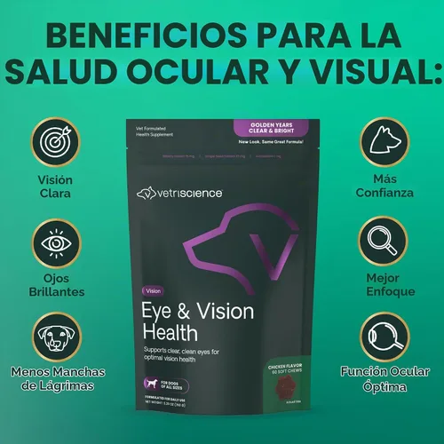 Vista 5 de VetriScience Eye & Vision Health Chews para perros, pollo, 60