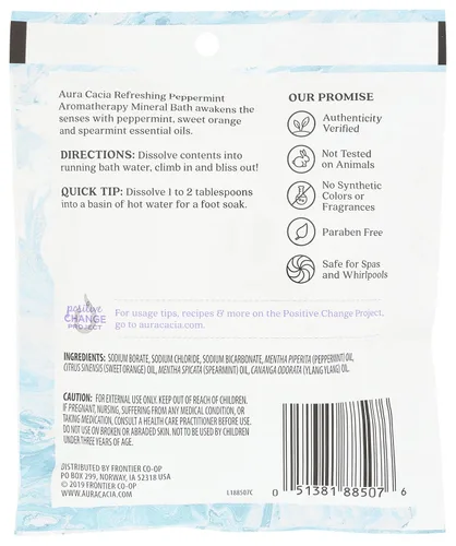 Vista 2 de Aura Cacia Baño mineral de aromaterapia, menta refrescante, paquete de 2.5 onzas