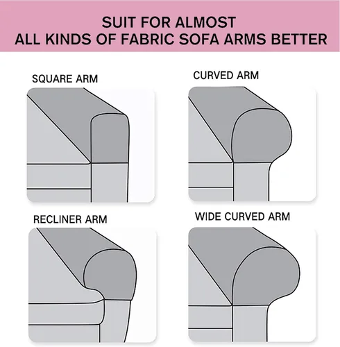 Vista 3 de Juego de 2 fundas de elastano para reposabrazos de tela elástica antideslizante, protector de muebles para sofá reclinable, color negro