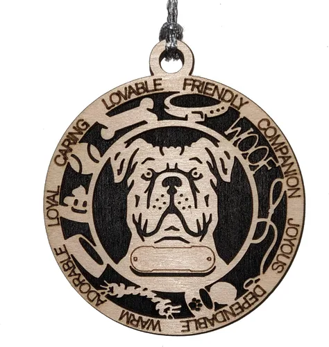 Vista 107 de Adorno de Navidad personalizado para perro Cavalier King Charles Spaniel, redondo de 3 pulgadas, madera cortada con láser de 2 capas, nombre y texto