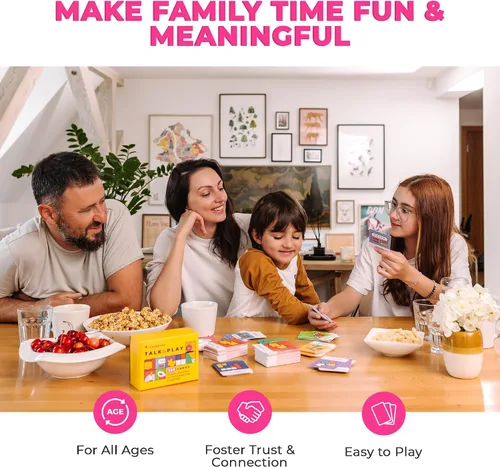 Vista 2 de Clever Fox 250 tarjetas de conversación familiar para niños y adultos - Iniciador de conversación, preguntas familiares y juego de conversación