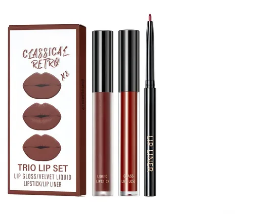Vista 10 de MAEPEOR Kit de labios todo en uno, 3 en 1, delineador de labios suave y lápiz labial con lápiz labial líquido de terciopelo mate, brillo labial