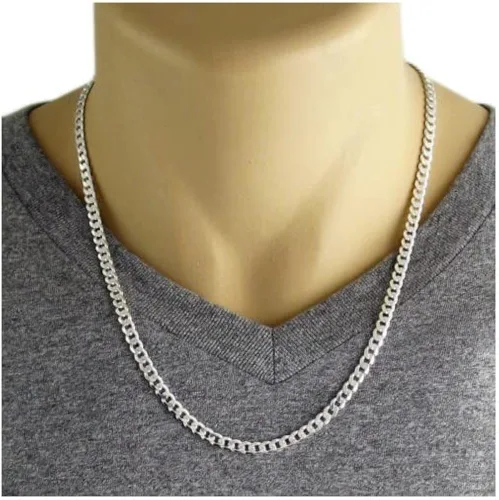Vista 3 de ARGENTO REALE Collar de cadena de eslabones cubanos de plata de ley 925 para hombres y mujeres, 0.118 in, 0.148 in, 0.177 in, 0.217 in, accesorios