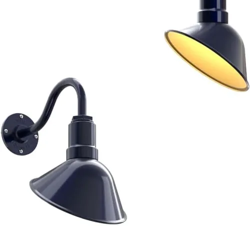 Vista 19 de Steel Lighting Co. Luz de Letrero de Tienda Venice para Pared de Acento de Restaurante al Aire Libre Cúpula de 9 pulgadas Brazo Recto de 6