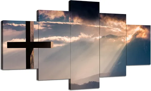 Vista 52 de Arte de Pared Cristiano Símbolo Religioso Cuadro Enmarcado Pintura de Cruz de Cristo Cruces Decoración de Pared Impresión en Lienzo de Cruz Póster
