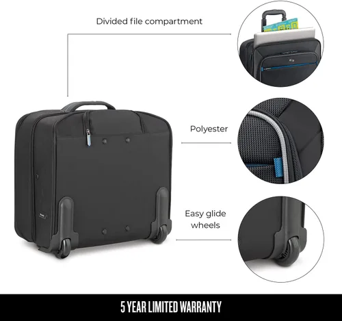 Vista 4 de Solo New York Bolsa para portátil con ruedas activas. Estuche con ruedas para viajes de negocios para mujeres y hombres. Se adapta a portátiles