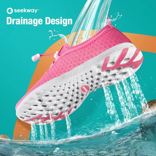 Vista 5 de SEEKWAY Zapatos de agua para hombre y mujer, secado rápido, zapatos acuáticos descalzos, playa, caminar, kayak, canotaje, deportes acuáticos SP006