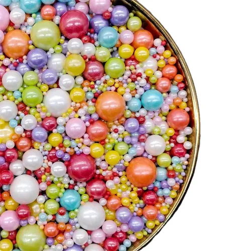 Vista 19 de Gránulos de perlas verdes, chispas para pasteles, chispas de galletas, perlas de azúcar, perlas de caramelo comestibles, 4.59 oz, 4.6 onzas