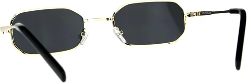 Vista 4 de SA106 Gafas de sol rectangulares hippie con borde de metal estrecho para hombre