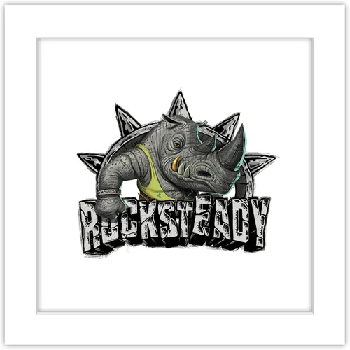 Vista 10 de Trends International Gallery Pops Nickelodeon Teenage Mutant Ninja Turtles: Mutant Mayhem - Arte de pared Rocksteady Patch, versión enmarcada