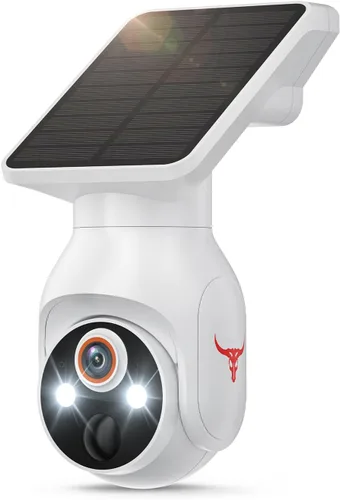 Vista 9 de Cámara de seguridad FameVibe 1080p inalámbrica con panel solar, detección inteligente de humanos con IA, audio de 2 vías, visión nocturna a
