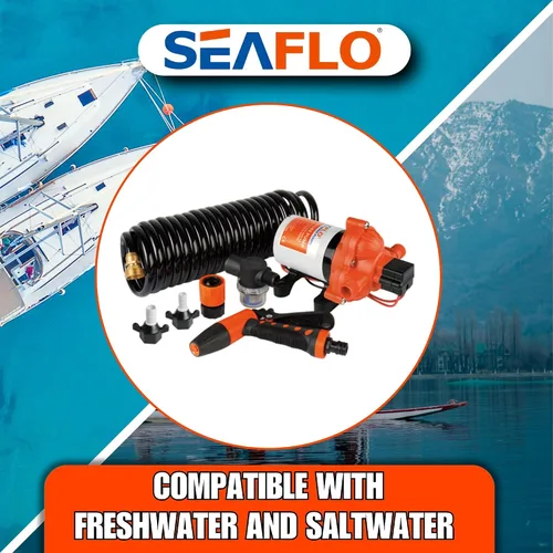 Vista 5 de SEAFLO Kit de bomba de lavado de cubierta de lavado serie 33 – 12 V CC, 3.0 GPM, 70 PSI, interruptor de presión resistente, para aplicaciones de RV