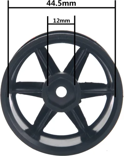 Vista 6 de Neumáticos de goma de 6 radios de 1.9 pulgadas, ruedas de 4.252 in y llantas de cubo hexagonal de 0.472 in compatibles con 1/10 Axial D90 SCX10 CC01