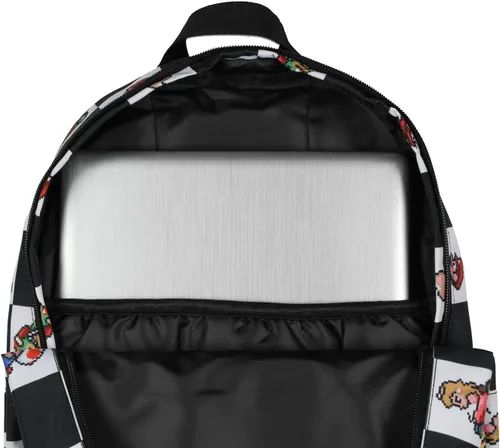 Vista 3 de Bioworld Super Nintendo Mario Kart - Mochila de viaje para portátil de 8 bits