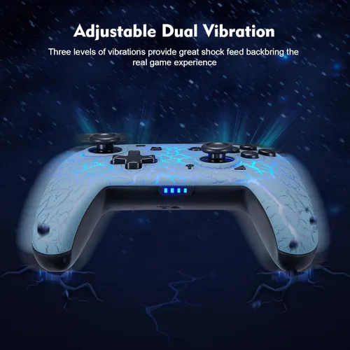 Vista 6 de Switch Controller with Hall Joystick, Wireless Switch Pro Controller for SwitchSwitch LiteSwitch OLED, 8 Colors Adjustable LED Wireless Remote