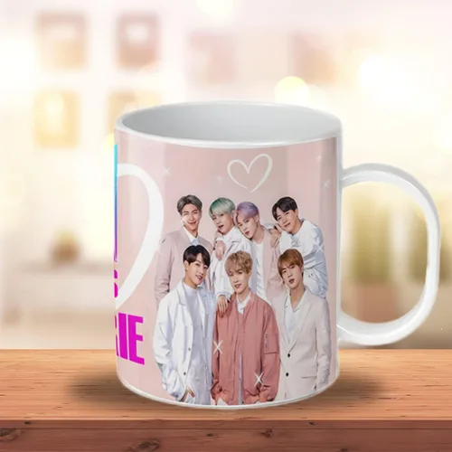 Vista 3 de Taza irrompible para niños con nombre (BTS Pastel)