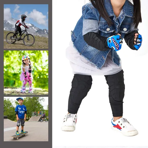 Vista 2 de Juego de rodilleras y coderas para niños, equipo de protección suave para niños pequeños