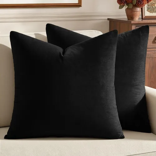 Vista 9 de MIULEE Paquete de 2 fundas de almohada de terciopelo decorativas rectangulares lumbares, fundas de cojín suaves sólidas para sofá, sofá, dormitorio