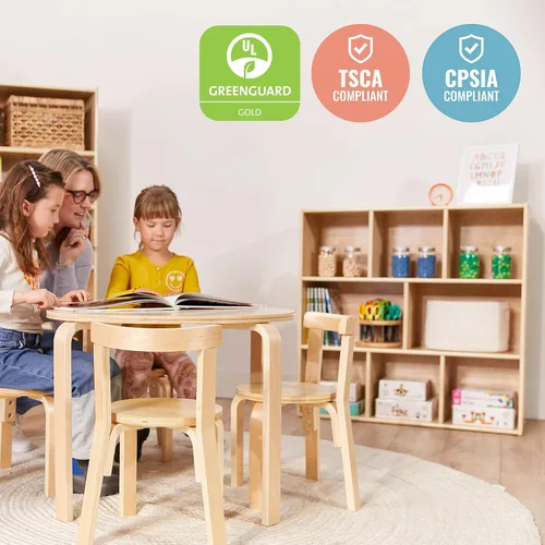 Vista 6 de ECR4Kids Streamline - Armario de almacenamiento de 8 compartimentos, 36 pulgadas, muebles de aula, natural
