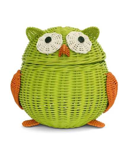 Vista 7 de G6 COLLECTION Cesta de almacenamiento de ratán con tapa, decoración decorativa para el hogar, organizador de estantes tejido a mano, lindo regalo