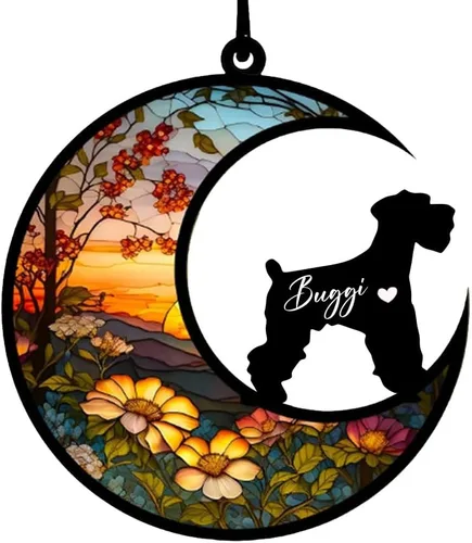 Vista 5 de Atrapasoles conmemorativos personalizados para perros Akita, nombre de perro personalizado, adorno de pérdida de perro, regalo para amantes