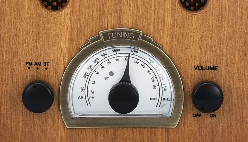 Vista 3 de ClearClick Radio AM/FM de estilo retro clásico vintage con Bluetooth - Exterior de madera hecha a mano marrón