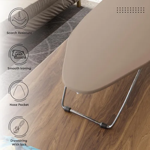 Vista 7 de Encasa XO Funda y Almohadilla para Tabla de Planchar 28"x12" - Funda de Tabla de Planchar Mini de Fieltro de 4mm con Acolchado - Resistente al