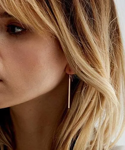 Vista 5 de Punk Simple Style GoldSilver Plated Lightning Long Exaggerated Square Geometric Stick Drop Dangle Earring for Women