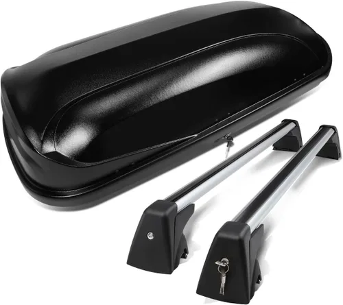 Vista 8 de DNA Motoring Portaequipajes para Techo Compatible con BMW X1 de 10-15, Portaequipajes de Cáscara Dura Impermeable con Cerradura Montaje Superior +