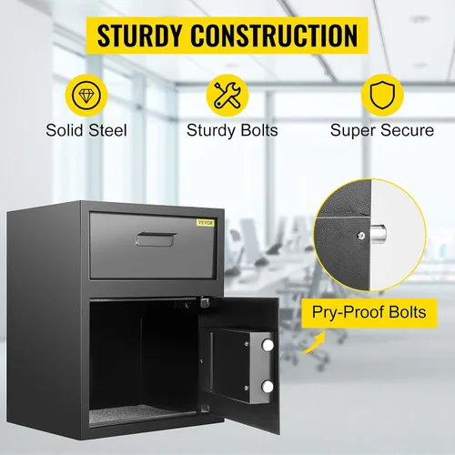 Vista 3 de VEVOR Caja Fuerte de Depósito Digital 1.7 Pies Cúbicos Hecha de Acero al Carbono Cerradura Electrónica de Código Caja Fuerte de Depósito con Ranura