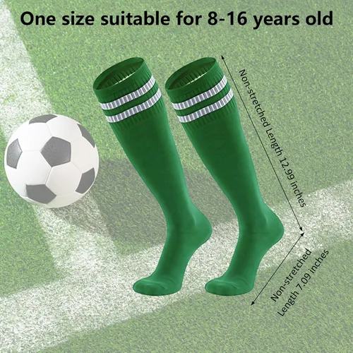 Vista 4 de transla wonder Calcetines de fútbol para niños, calcetines largos hasta la rodilla, calcetines de béisbol de sóftbol acolchados