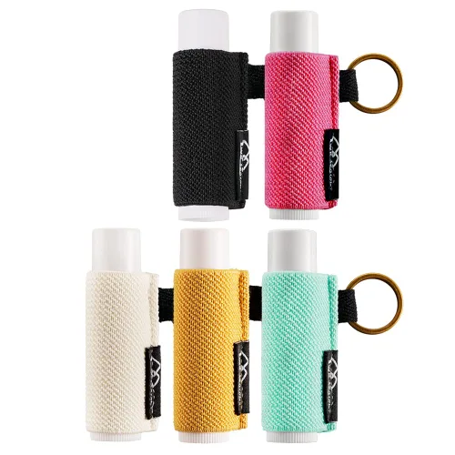 Vista 8 de WK IEASON - Llavero con Soporte para Bálsamo Labial, Clip para Funda de Lápiz Labial, Funda para Chapstick, Llavero, 3 piezas Negro, Mediana