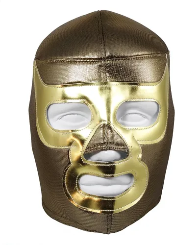 Vista 3 de RAMSES - Máscara de lucha libre para adultos (pro-fit), color dorado