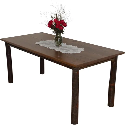 Vista 6 de 4' Hickory Farm Table, Natural Finish