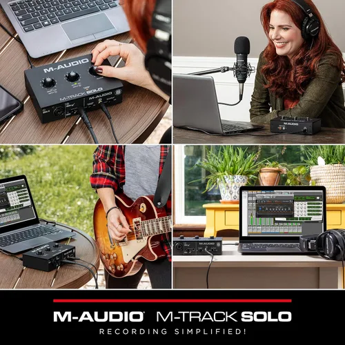 Vista 7 de M-AUDIO M-Track Solo - Interfaz de audio USB, 48 kHz / 1 XLR in (paquete de 8)