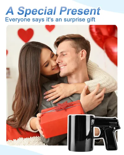 Vista 7 de UCEC Taza de café de cerámica inspirada en la pistola, regalo perfecto para hombres, idea de regalo única para el día del padre, taza de café