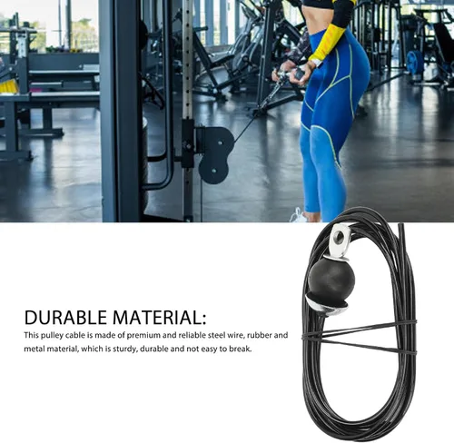 Vista 5 de Cable de polea de 0.197 in de grosor, cable de rodamiento de carga de 220.5 libras, cable de repuesto para gimnasio para equipos de ejercicio
