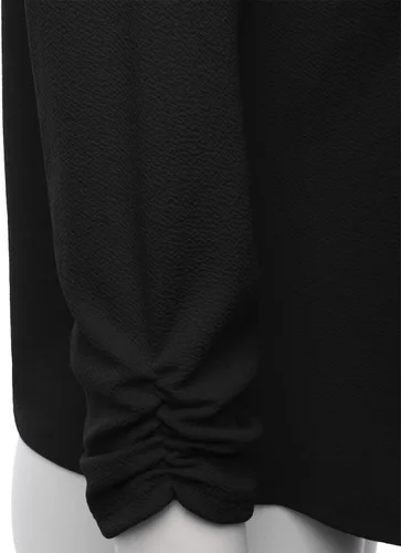 Vista 4 de Chaqueta Blazer Abierta de Tela Elástica con Mangas 34 Fruncidas para Mujer (Hecha en EE.UU.)