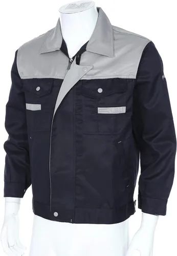 Vista 3 de JEATHA Uniforme mecánico de manga larga para hombre, uniforme de trabajo, para taller, trabajo automático con bolsillos