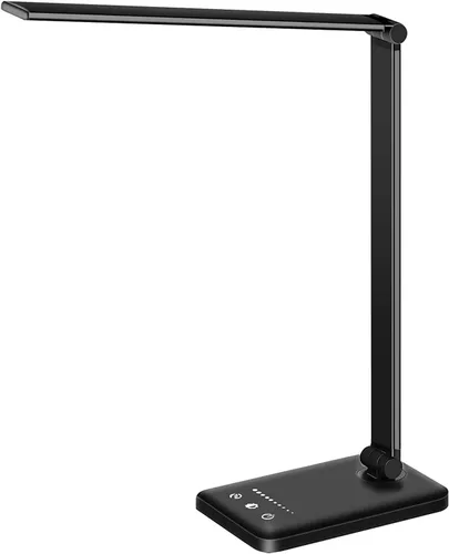 Vista 10 de Lámpara de escritorio LED White Crown regulable, lámpara de mesa para lectura con puerto de carga USB, 5 modos de iluminación, control sensible