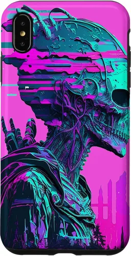 Vista 13 de iPhone 14 Pro Max Cool Retro Alien Sunset Tropical Trippy Vaporwave Sky Art Case