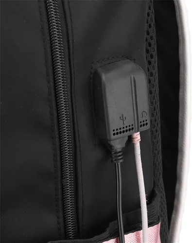 Vista 5 de Jotolan Mochila escolar impermeable para niñas adolescentes, bolsa de viaje con puerto de carga USB para estudiantes, Negro